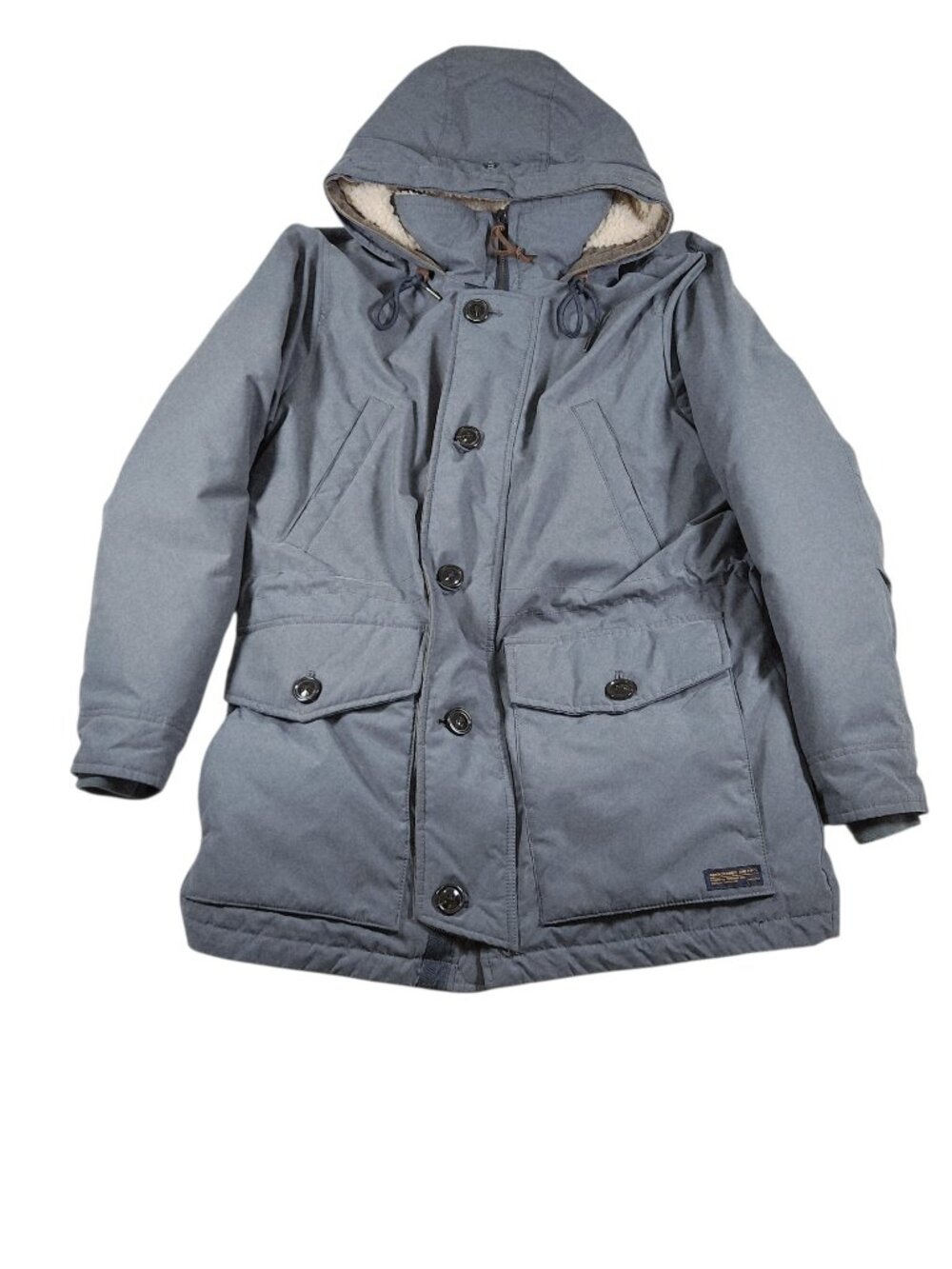 Abercrombie & Fitch Parka Jacket Mens XL Gray Sherpa Lined Hooded Heavy Coat